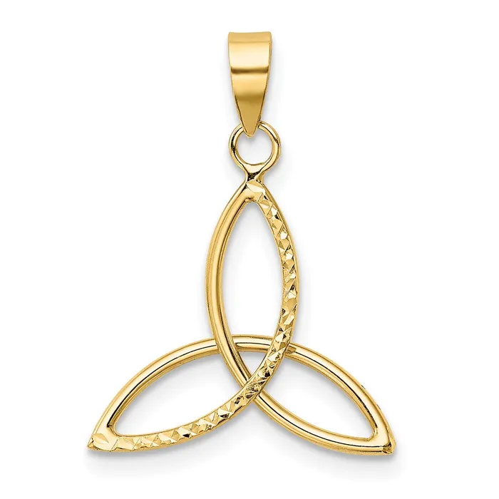 14K Diamond Cut Trinity Pendant TreasureFineJewelers Necklaces