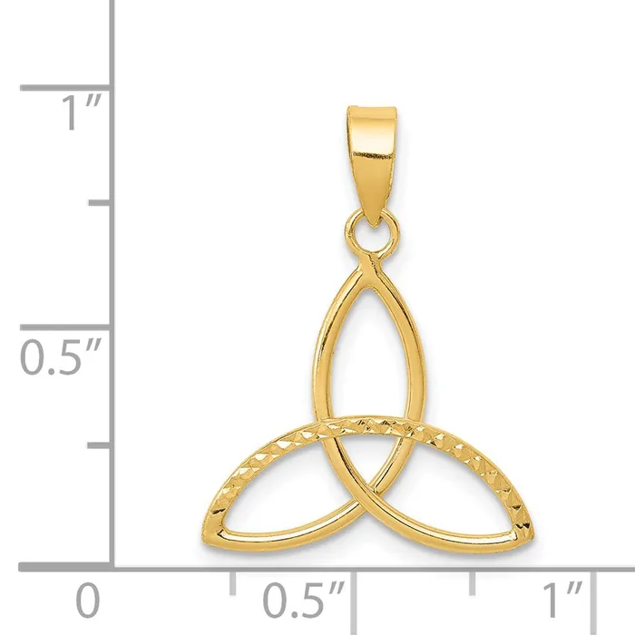 14K Diamond Cut Trinity Pendant TreasureFineJewelers Necklaces
