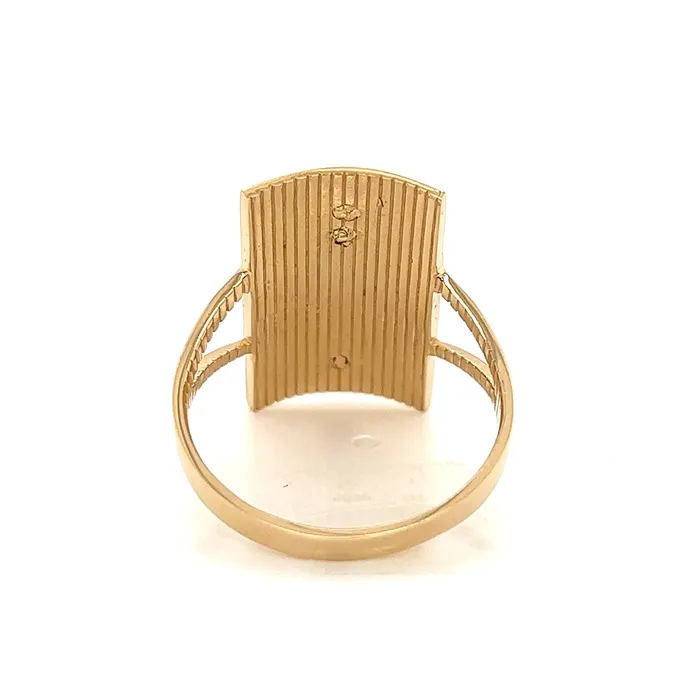 14K GOLD San Judas Ring Green CZ Diamond Trendolla Jewelry Rings