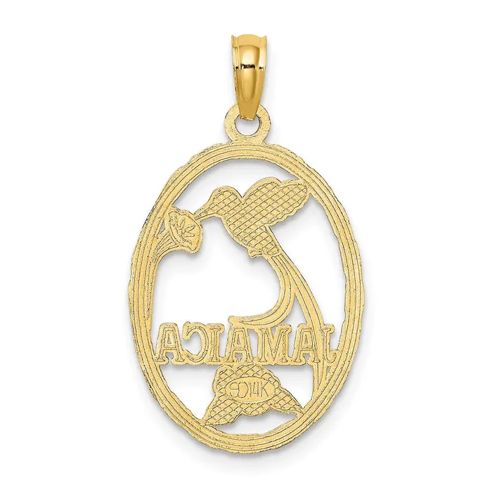 14k JAMAICA wBird and Flowers Charm TreasureFineJewelers Charm Necklaces