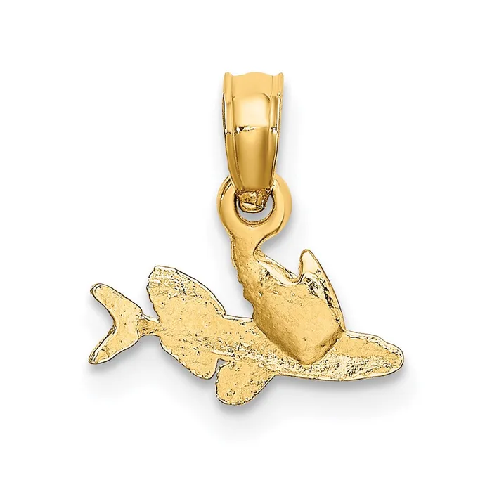 14K Mini Flying Fish Charm TreasureFineJewelers Charm Necklaces
