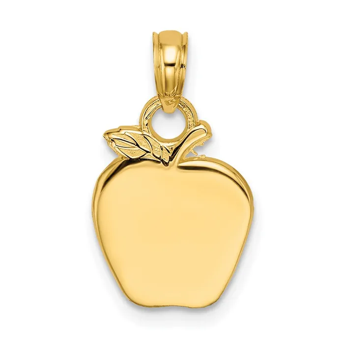 14K Polished Apple Charm TreasureFineJewelers Charm Necklaces