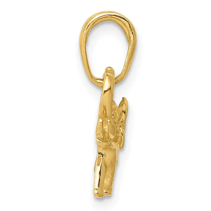 14k Polished Elephant Charm TreasureFineJewelers Charm Necklaces