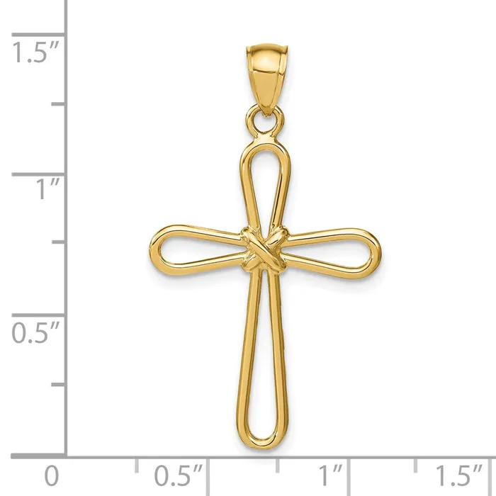 14k Polished Rounded Cross wX Center Pendant TreasureFineJewelers Necklaces