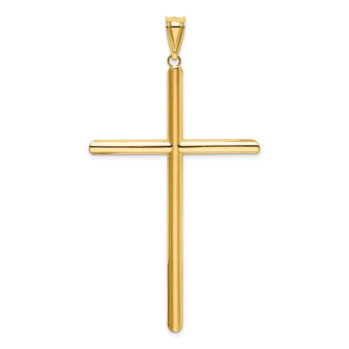 14k Polished Tube Cross Pendant TreasureFineJewelers Necklaces