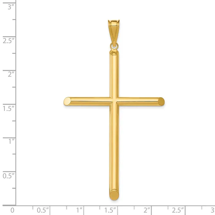 14k Polished Tube Cross Pendant TreasureFineJewelers Necklaces