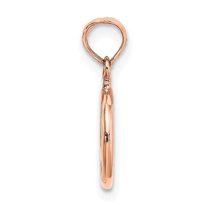 14k Rose Gold 3D Peace Symbol Charm TreasureFineJewelers Charm Necklaces