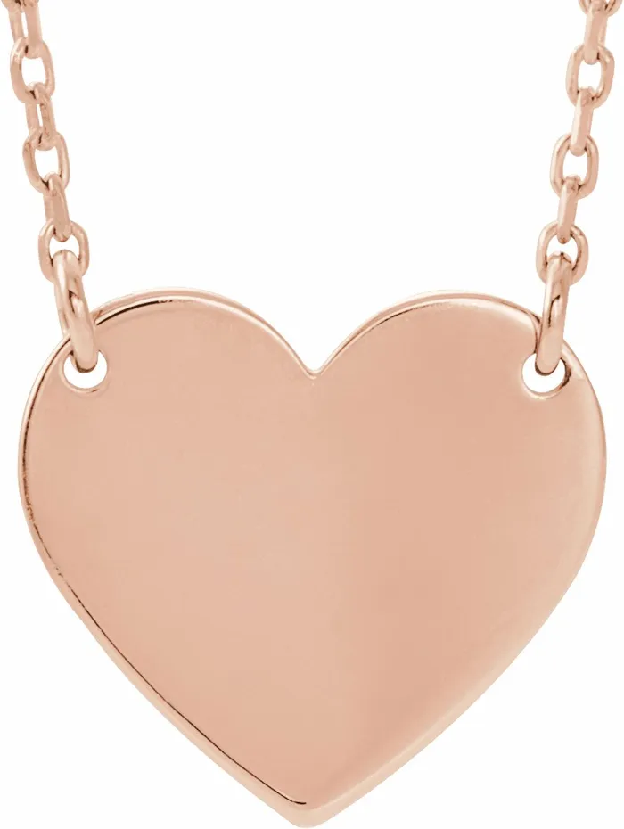 14K Rose Gold 8x72 mm Heart 1618 Necklace TreasureFineJewelers Necklaces 14K Rose Gold 8x72 mm Heart 1618 Necklace TreasureFineJewelers Necklaces