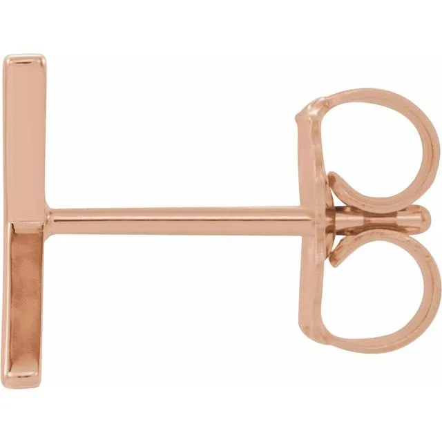 14K Rose Gold Single Initial X Earring TreasureFineJewelers Earrings