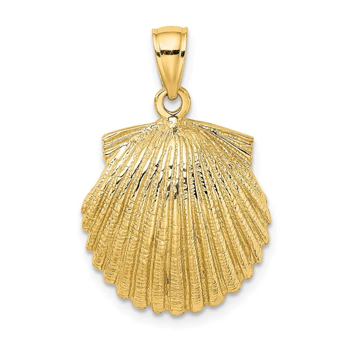 14K Scallop Shell Charm TreasureFineJewelers Charm Necklaces