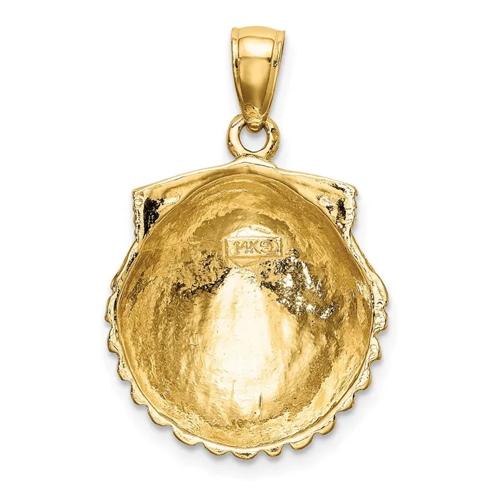 14K Scallop Shell Charm TreasureFineJewelers Charm Necklaces