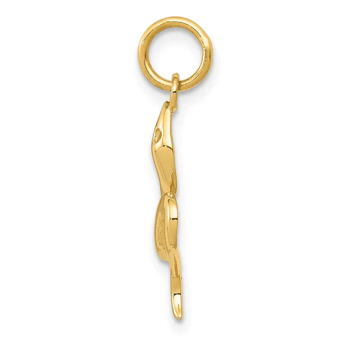 14k Solid Polished Snake Charm TreasureFineJewelers Charm Necklaces