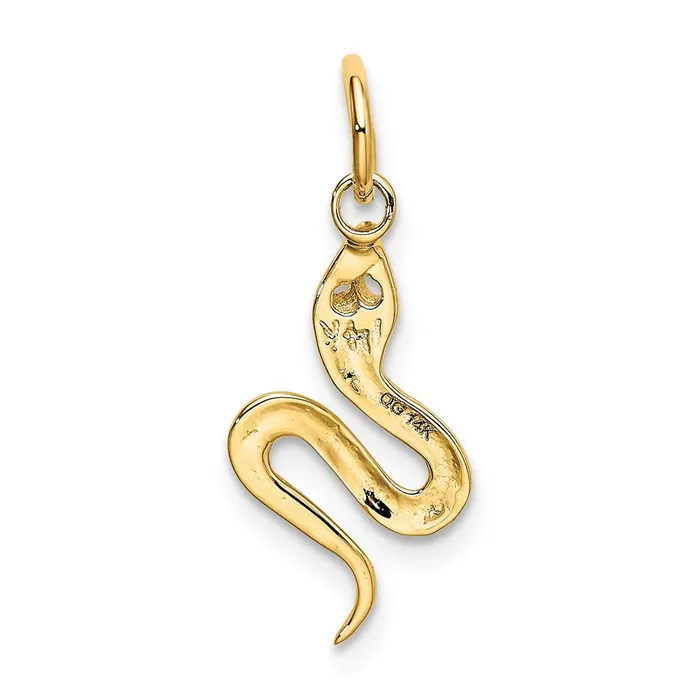 14k Solid Polished Snake Charm TreasureFineJewelers Charm Necklaces