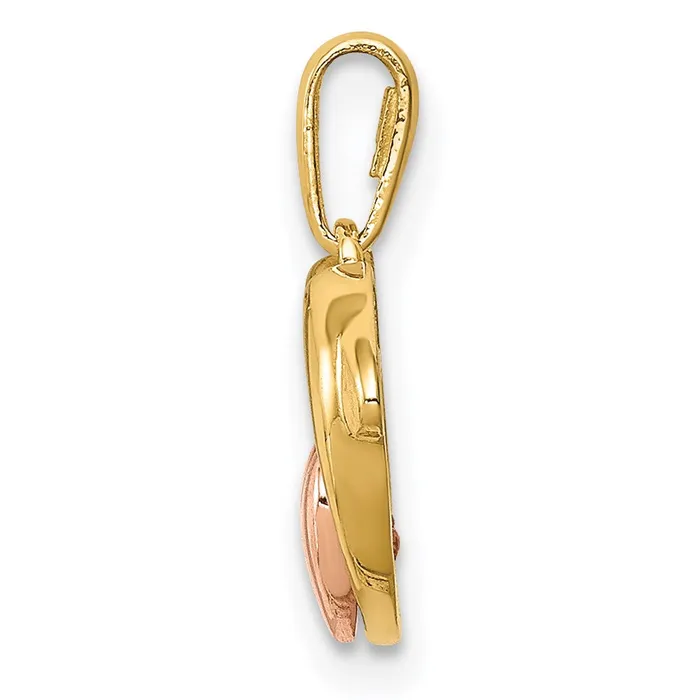 14K Twotone CZ Dolphins with Heart Pendant TreasureFineJewelers Rings