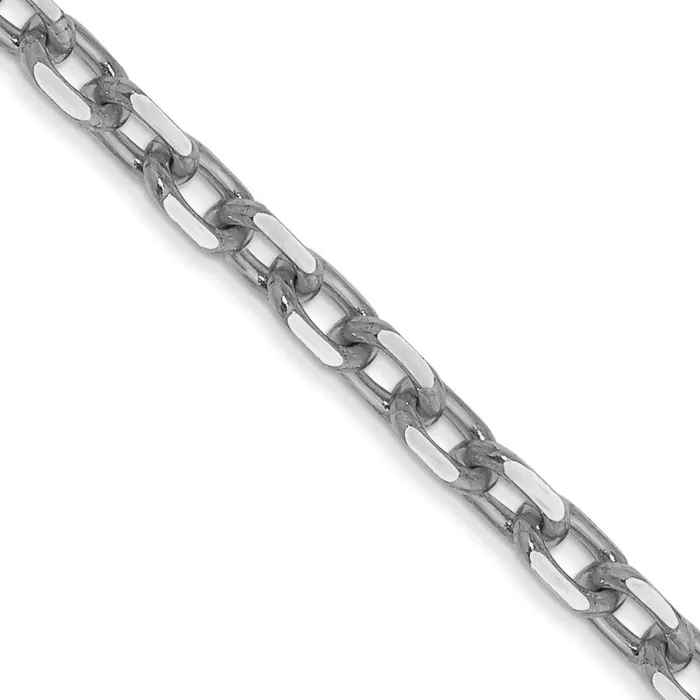 14k WG 3mm DC Round Open Link Cable Chain TreasureFineJewelers Rings