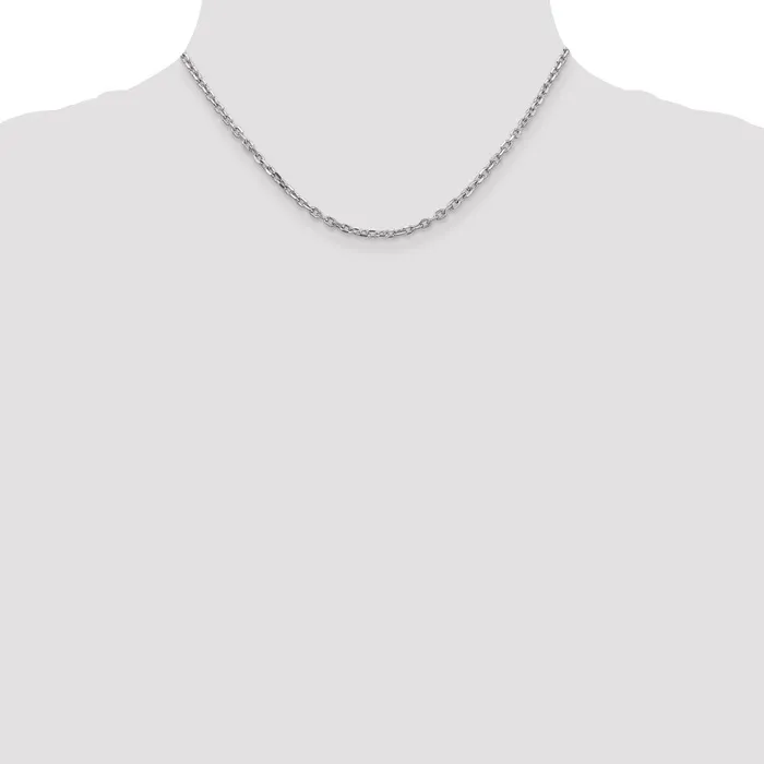 14k WG 3mm DC Round Open Link Cable Chain TreasureFineJewelers Rings