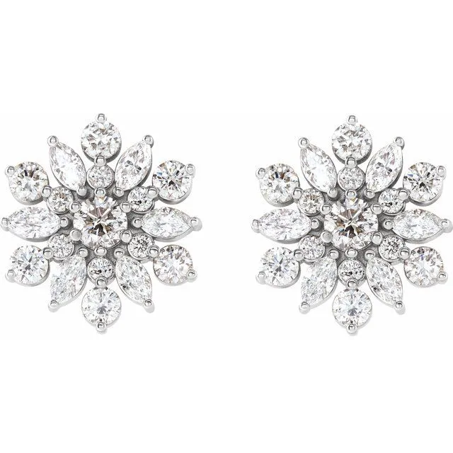 14K White 1 CTW Diamond Earrings TreasureFineJewelers Earrings