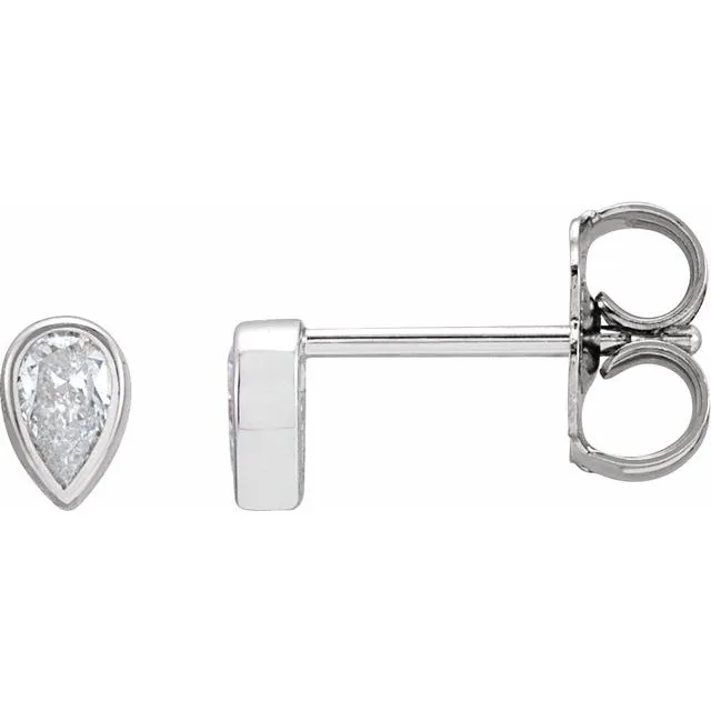 14K White Gold 110 CT Natural Diamond Micro BezelSet Earring TreasureFineJewelers Earrings 14K White Gold 110 CT Natural Diamond Micro BezelSet Earring TreasureFineJewelers Earrings