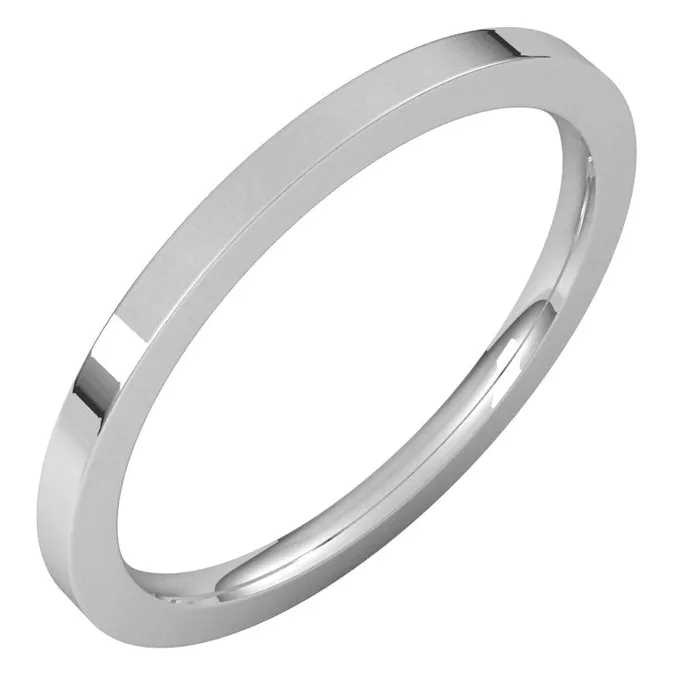 14K White Gold 15 mm flat comfort fit Wedding Band TreasureFineJewelers Rings