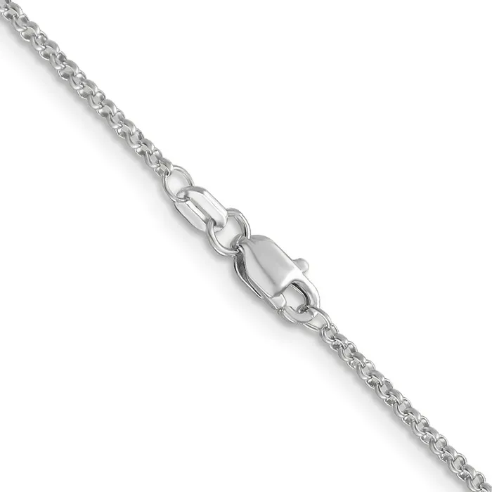 14k White Gold 155mm Rolo Pendant Chain TreasureFineJewelers Necklaces