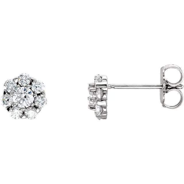 14K White Gold 34 CTW Natural Diamond Cluster Earrings TreasureFineJewelers Earrings 14K White Gold 34 CTW Natural Diamond Cluster Earrings TreasureFineJewelers Earrings