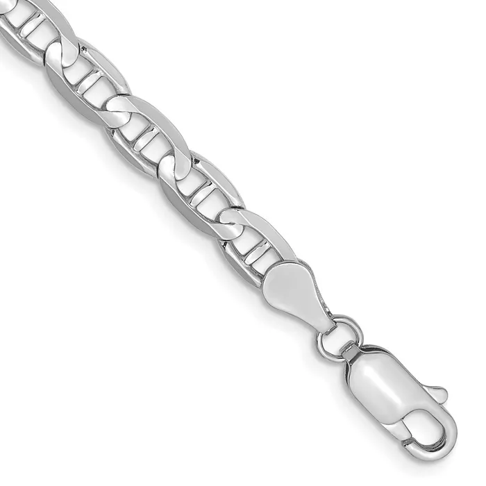14k White Gold 45mm Concave Anchor with Lobster Clasp Bracelet TreasureFineJewelers Bracelets 14k White Gold 45mm Concave Anchor with Lobster Clasp Bracelet TreasureFineJewelers Bracelets