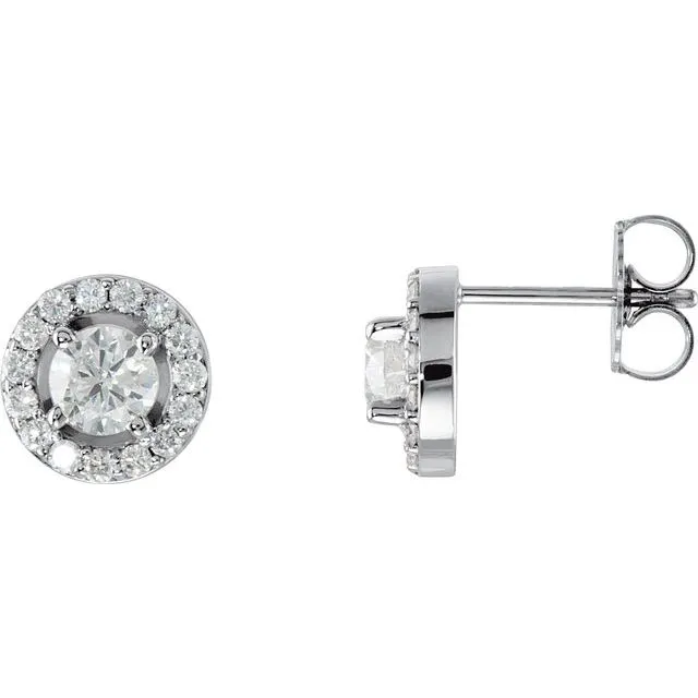 14K White Gold 78 CTW Natural Diamond HaloStyle Earrings TreasureFineJewelers Earrings 14K White Gold 78 CTW Natural Diamond HaloStyle Earrings TreasureFineJewelers Earrings