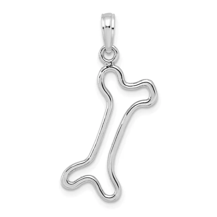 14K White Gold CutOut Polished Dog Bone Charm TreasureFineJewelers Charm Necklaces 14K White Gold CutOut Polished Dog Bone Charm TreasureFineJewelers Charm Necklaces