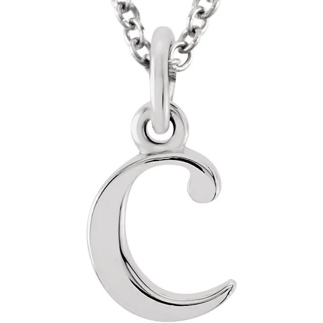 14K White Gold Lowercase Initial c 16 Necklace TreasureFineJewelers Necklaces 14K White Gold Lowercase Initial c 16 Necklace TreasureFineJewelers Necklaces