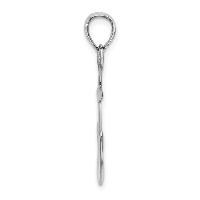 14K White Gold Polished 3D Anchor Charm TreasureFineJewelers Charm Necklaces