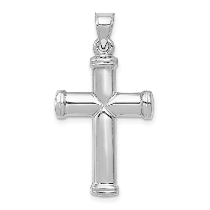 14k White Gold Polished Cross Pendant TreasureFineJewelers Necklaces