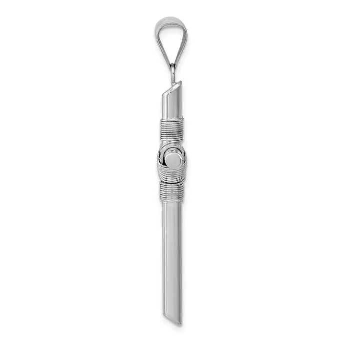 14K White Gold wCenter Wrap Tube Cross Pendant TreasureFineJewelers Necklaces
