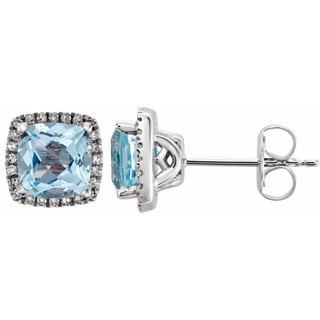14K White Sky Blue Topaz 18 CTW Diamond Earrings TreasureFineJewelers Earrings 14K White Sky Blue Topaz 18 CTW Diamond Earrings TreasureFineJewelers Earrings