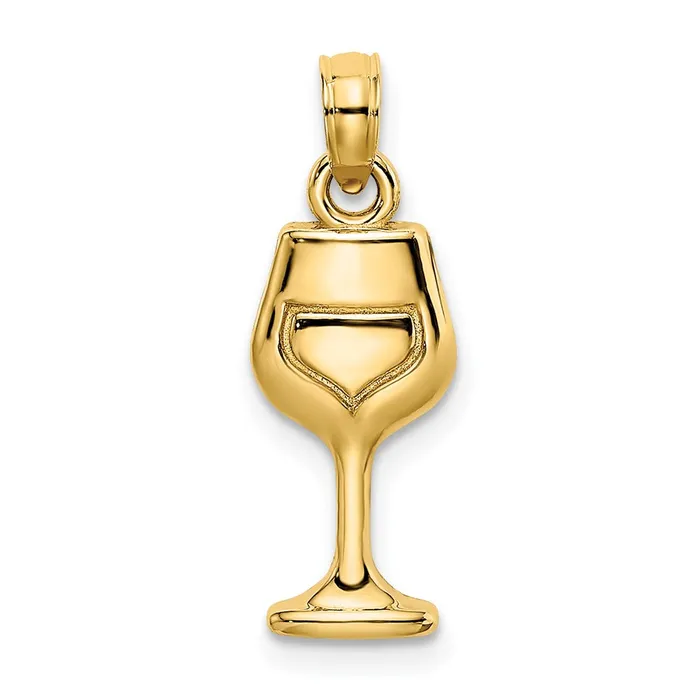 14K Wine Glass Charm TreasureFineJewelers Charm Necklaces