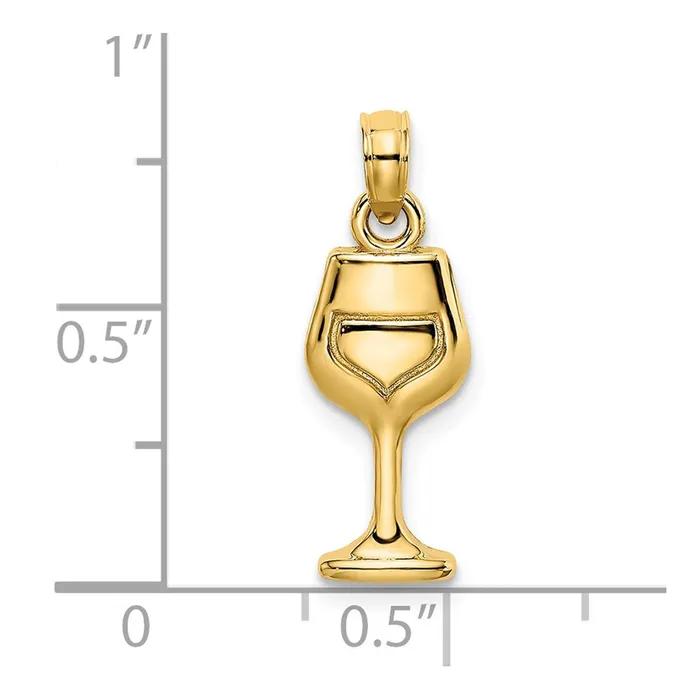 14K Wine Glass Charm TreasureFineJewelers Charm Necklaces