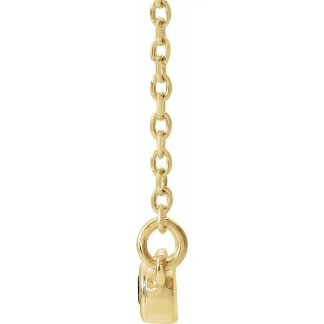 14K Yellow Aquamarine 08 CTW Diamond BezelSet Bar 1618 Necklace TreasureFineJewelers Necklaces