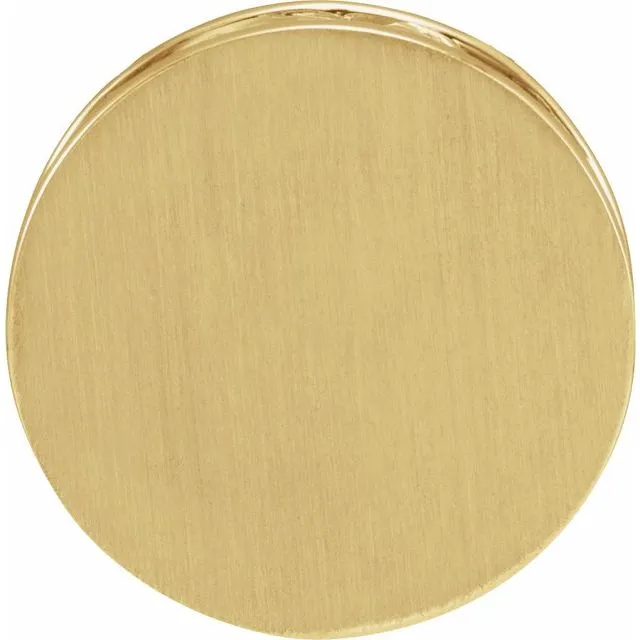 14K Yellow Gold 125 mm Engravable Scroll Disc Slide Pendant TreasureFineJewelers Necklaces 14K Yellow Gold 125 mm Engravable Scroll Disc Slide Pendant TreasureFineJewelers Necklaces