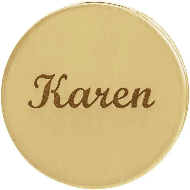 14K Yellow Gold 125 mm Engravable Scroll Disc Slide Pendant TreasureFineJewelers Necklaces