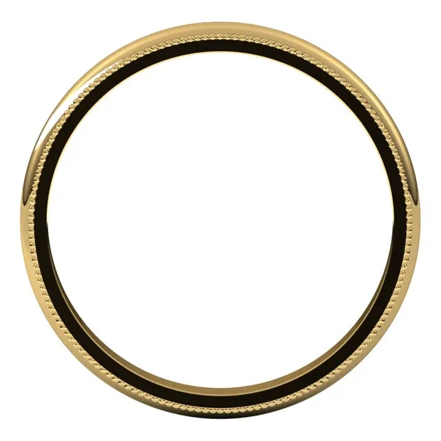 14K Yellow Gold 25 mm Milgrain Half Round Wedding Band TreasureFineJewelers Rings