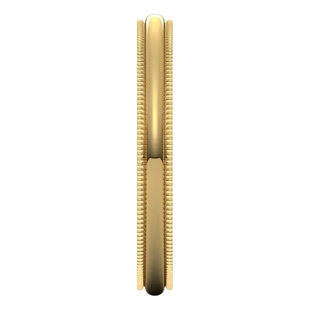14K Yellow Gold 25 mm Milgrain Half Round Wedding Band TreasureFineJewelers Rings