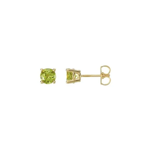 14K Yellow Gold 5 mm Natural Peridot Earrings TreasureFineJewelers Earrings 14K Yellow Gold 5 mm Natural Peridot Earrings TreasureFineJewelers Earrings