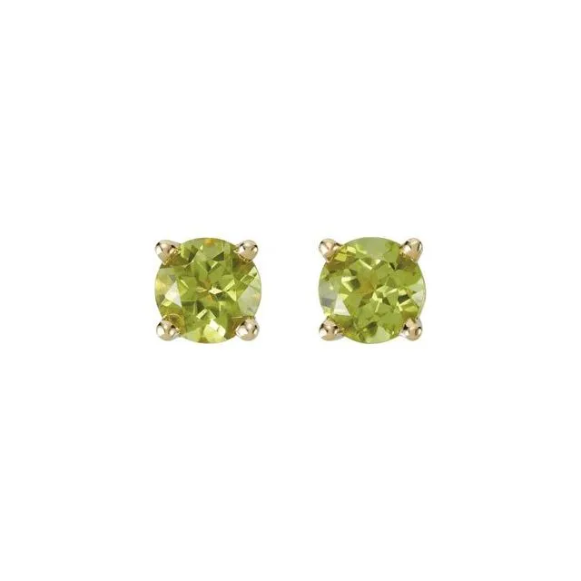 14K Yellow Gold 5 mm Natural Peridot Earrings TreasureFineJewelers Earrings