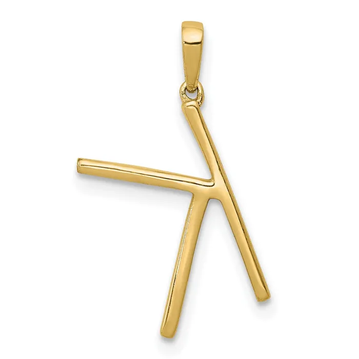 14k Yellow Gold Diamond Letter K Initial Pendant TreasureFineJewelers Necklaces