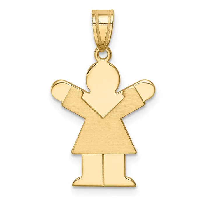 14k Yellow Gold Girl Charm TreasureFineJewelers Charm Necklaces