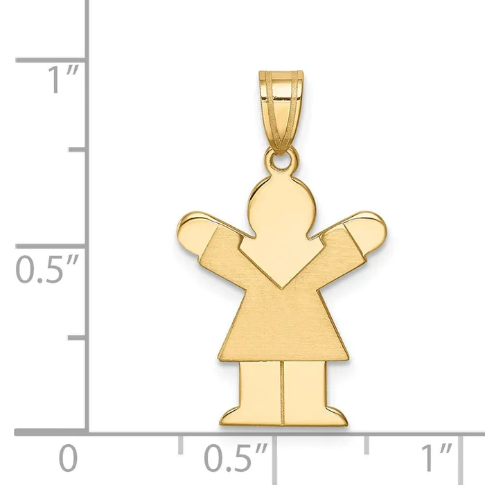 14k Yellow Gold Girl Charm TreasureFineJewelers Charm Necklaces