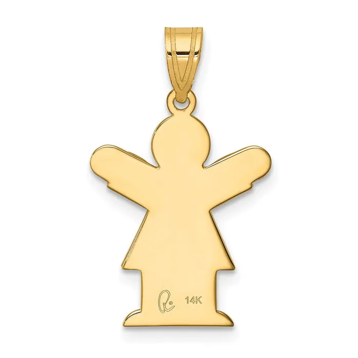 14k Yellow Gold Girl Charm TreasureFineJewelers Charm Necklaces