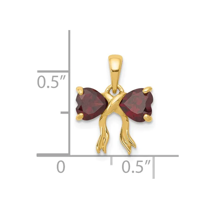 14k Yellow Gold Gold Polished Garnet Bow Pendant TreasureFineJewelers PreStyled Sets