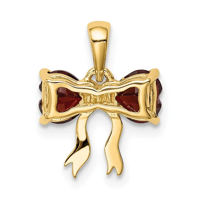 14k Yellow Gold Gold Polished Garnet Bow Pendant TreasureFineJewelers PreStyled Sets