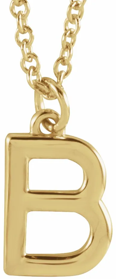 14K Yellow Gold Initial B Dangle 16 Necklace TreasureFineJewelers Necklaces 14K Yellow Gold Initial B Dangle 16 Necklace TreasureFineJewelers Necklaces