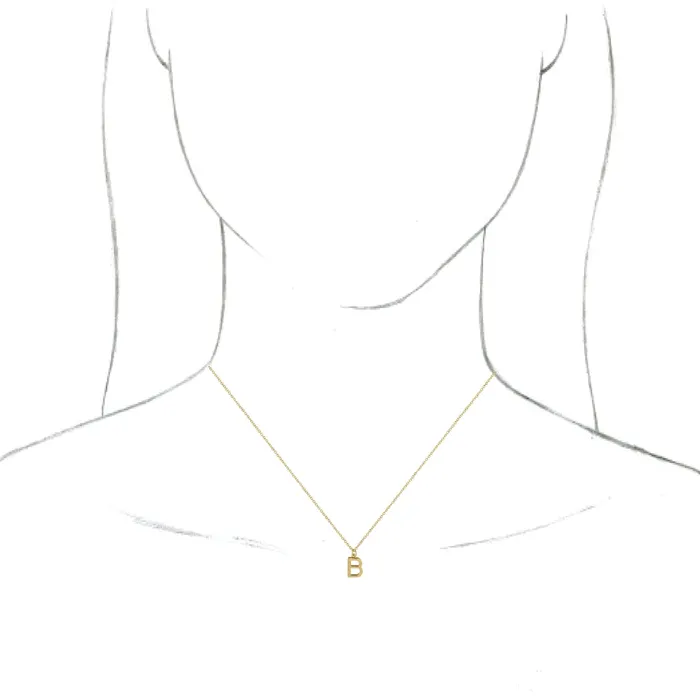 14K Yellow Gold Initial B Dangle 16 Necklace TreasureFineJewelers Necklaces